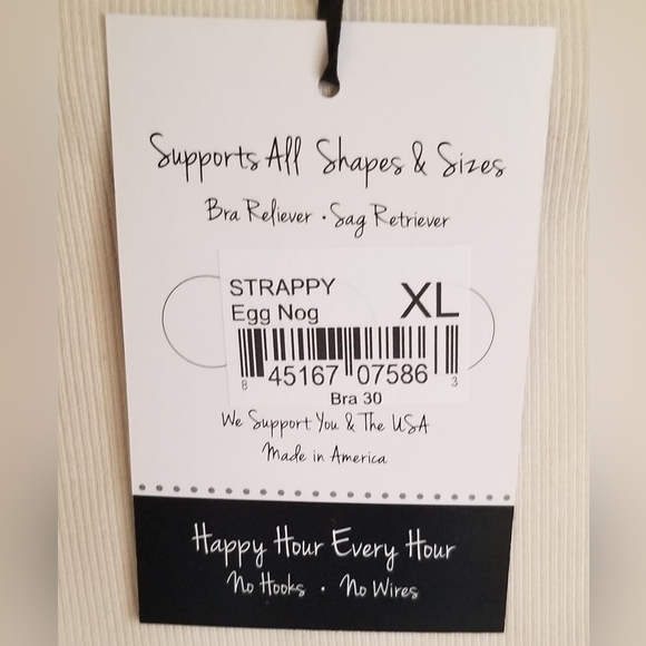 BRA:30 "STRAPPY" THE AFTER BRA by PJ HARLOW DREAMWEAR -EGGNOG - XL- NEW /TAGS - Picture 3 of 4